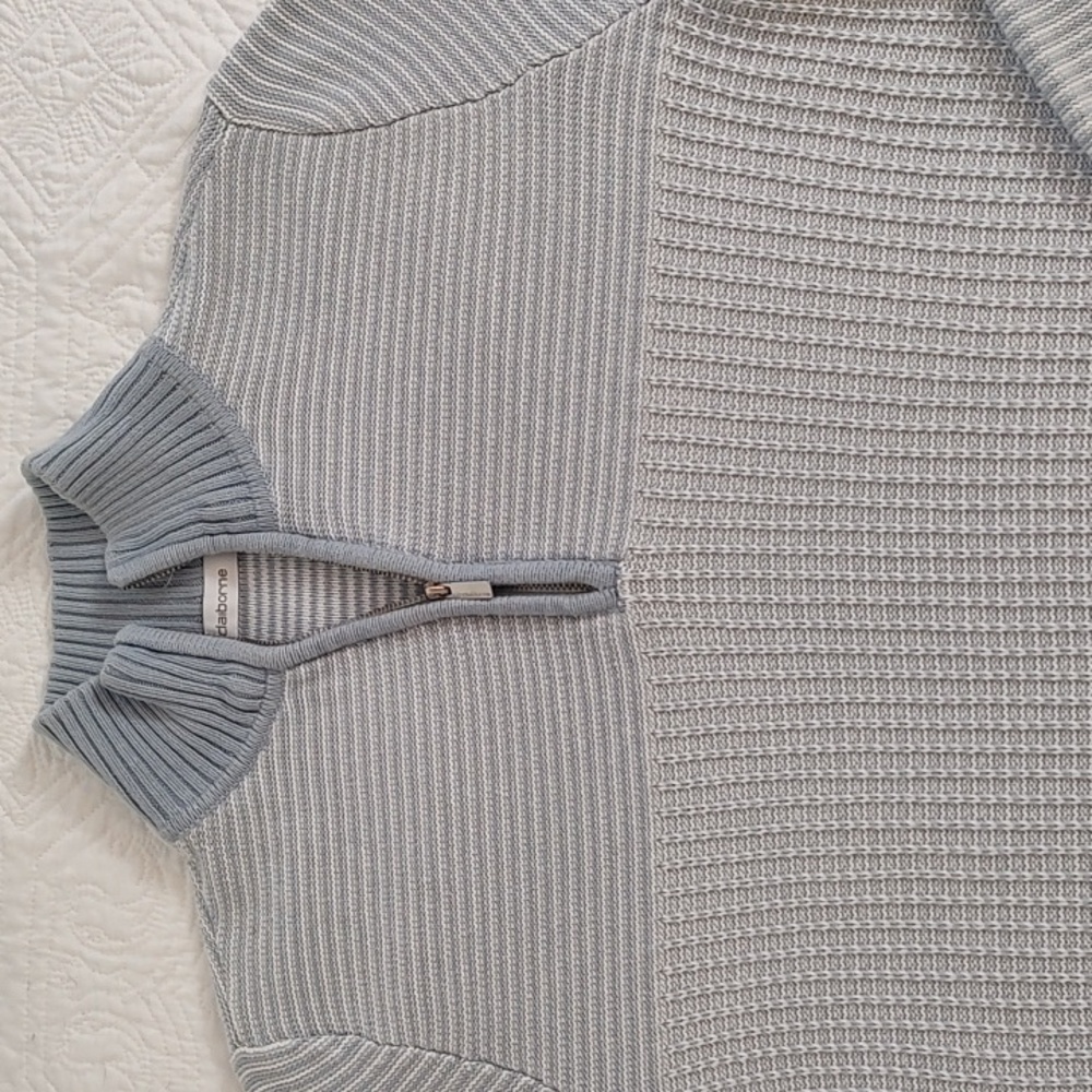 Liz Claiborne Baby Blue & White Zip Front Turtleneck /Size M - Picture 11 of 11
